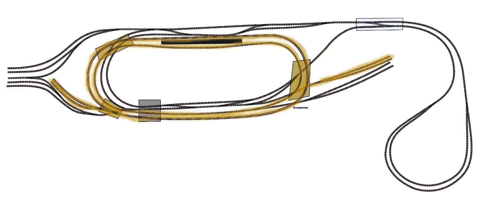 Diagram of upper and lower tracks