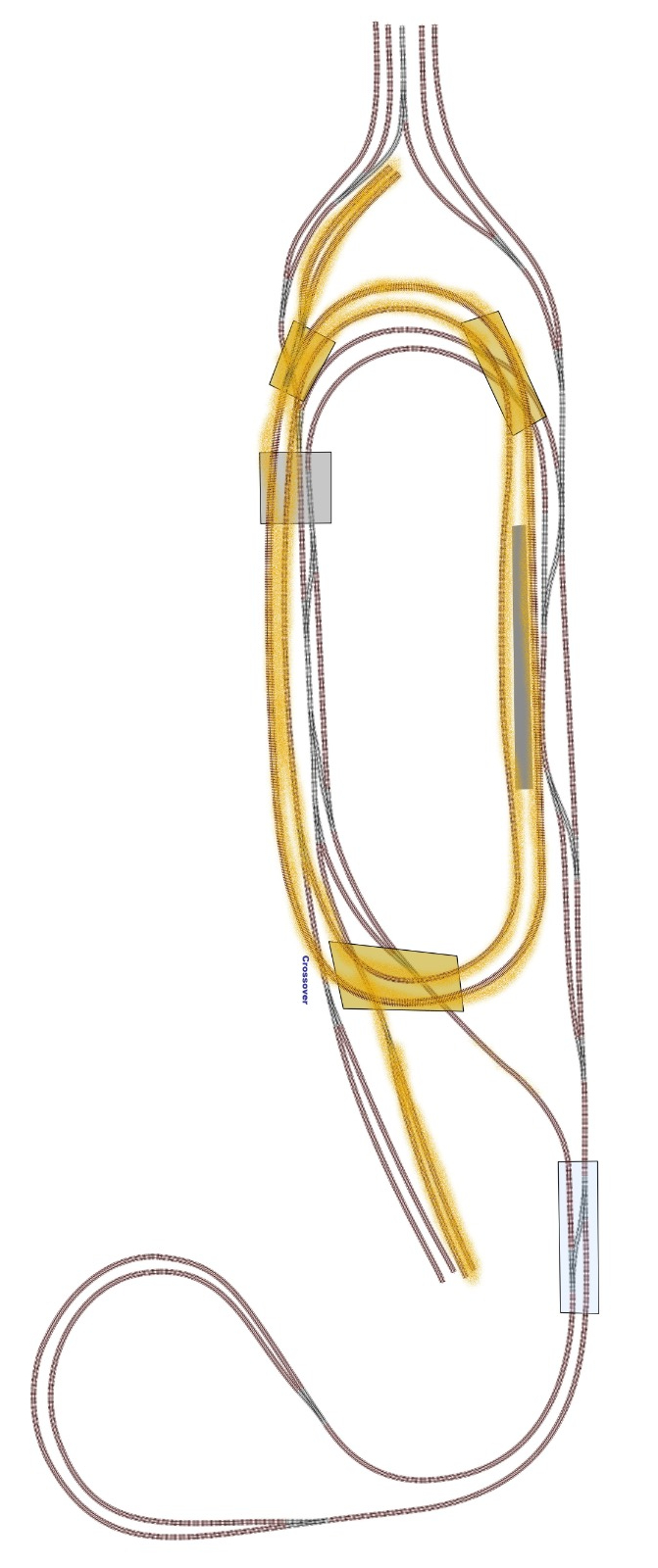 Diagram of upper and lower tracks