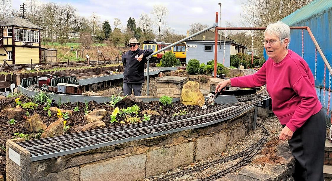 Glenis and the rockery