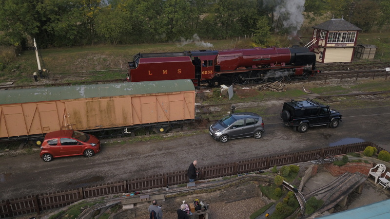Aerial view of layout with Duchess of Sutherland in background